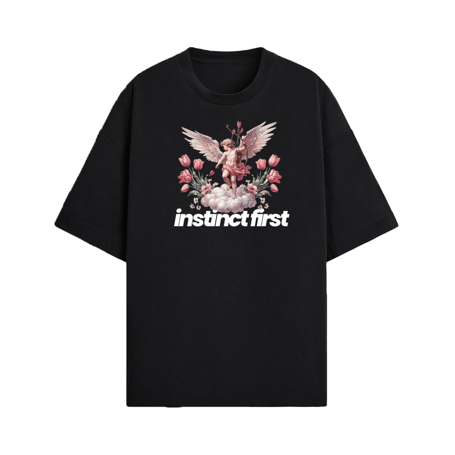 Cupid's Instinct Oversized T-shirt- (Black)