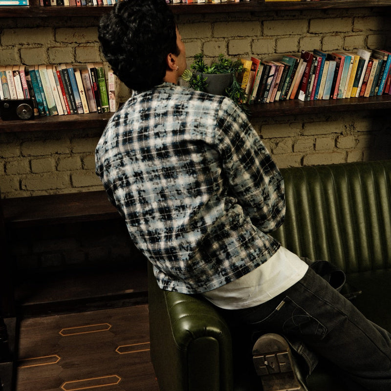 The Solo Zipper  Shirt - (Washed Blue)
