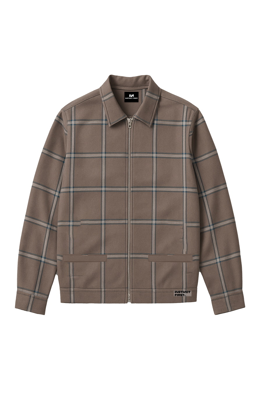 Checkered Shacket -(Brown)