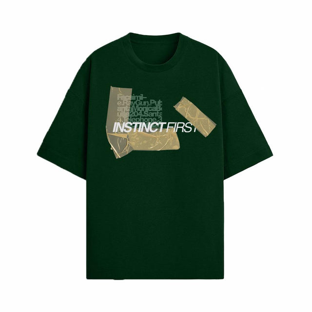 Duct Tape Oversized T-Shirt  - Bottle Green