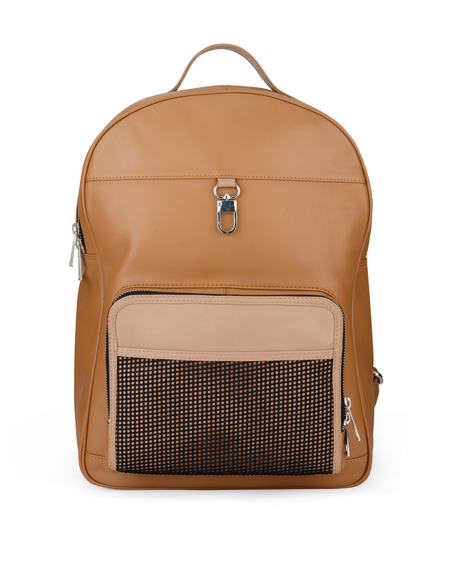 Streetwear leather backpack - tan - instinct first