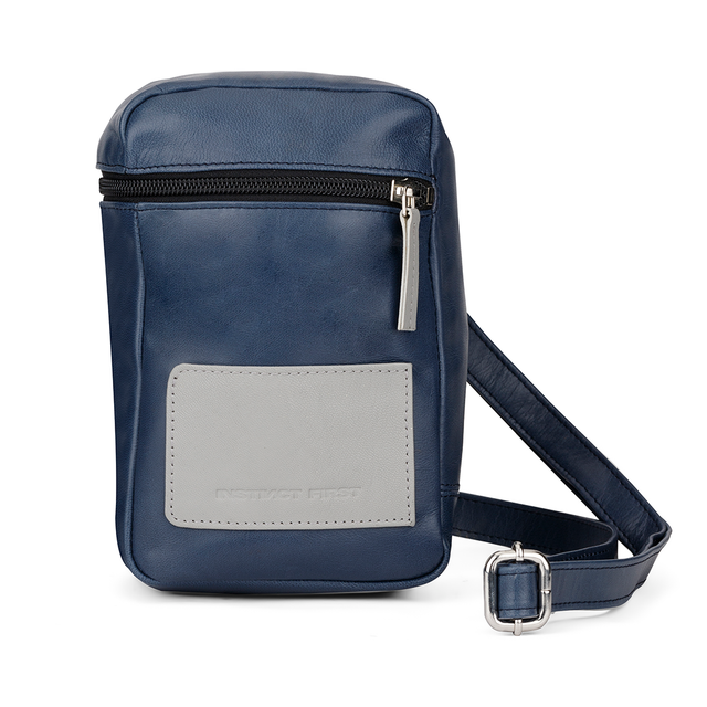 leather crossbody bag - blue - instinct first