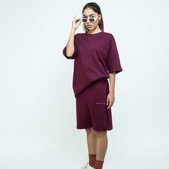 Oversized Shorts - Wilderness Wine - Instinct First
