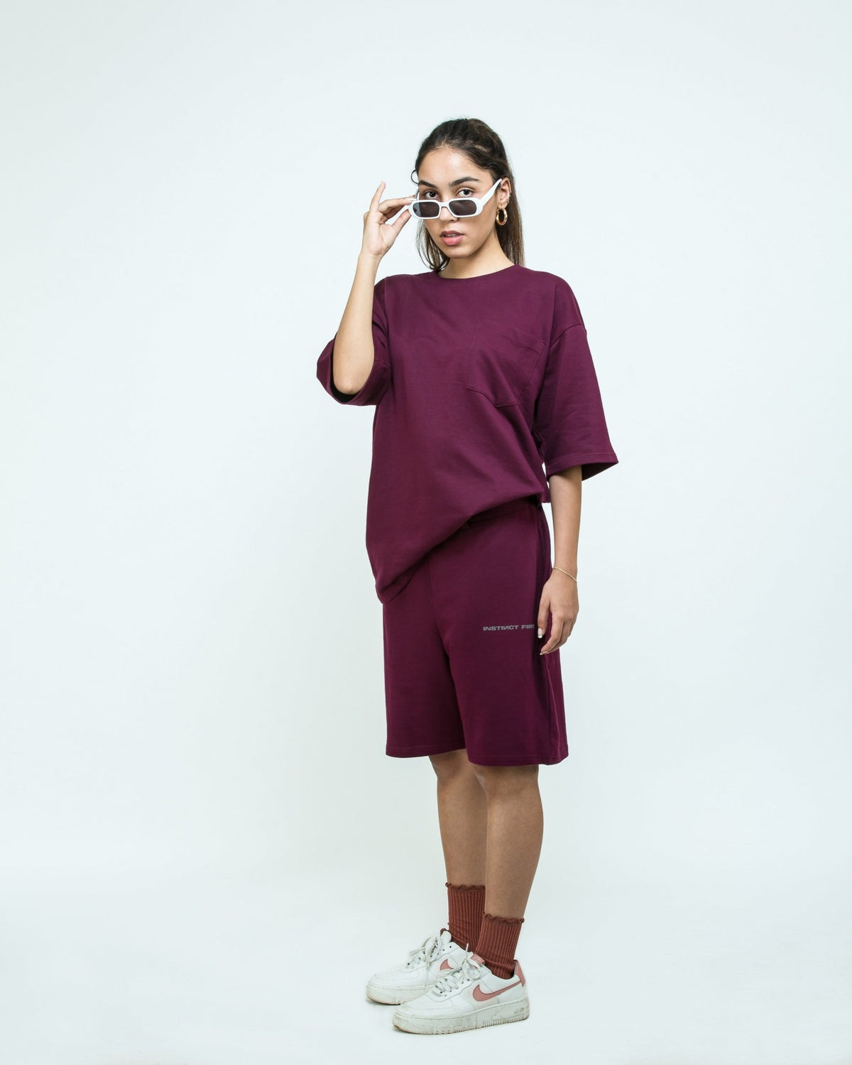 Oversized Shorts - Wilderness Wine - Instinct First