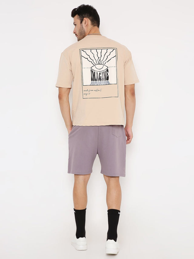 Oversized T-shirts - Beige Inverted Polaroid - Instinct First