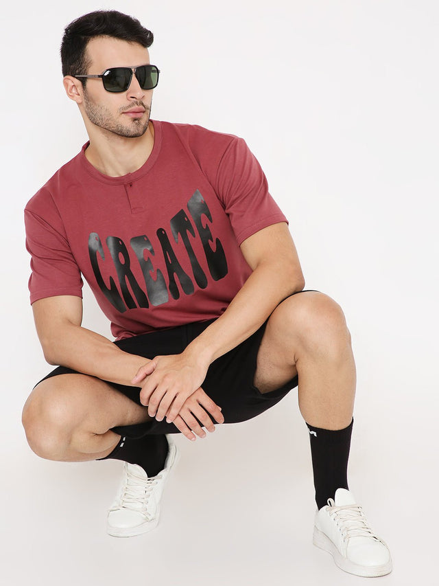 Onion Red Oversized T-shirts  