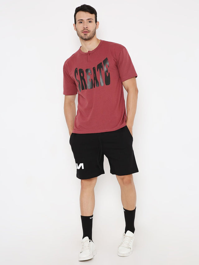 Onion Red Oversized T-shirts  