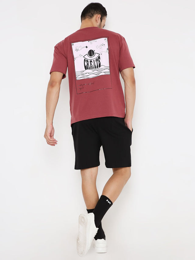 Onion Red Oversized T-shirts  